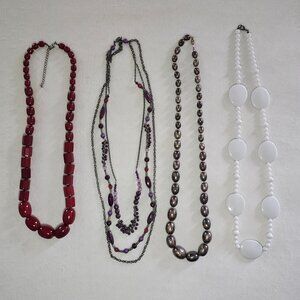 Collection Of Four Distinct Beaded Necklaces